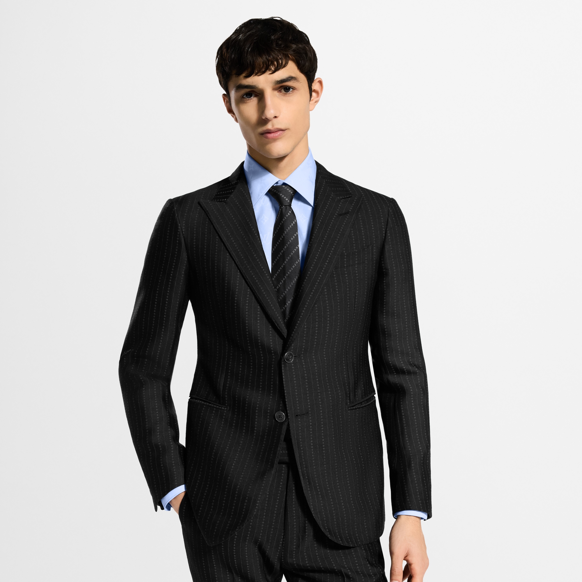Single-Breasted Wool-Silk Jacquard Pont Neuf Jacket - For Men
